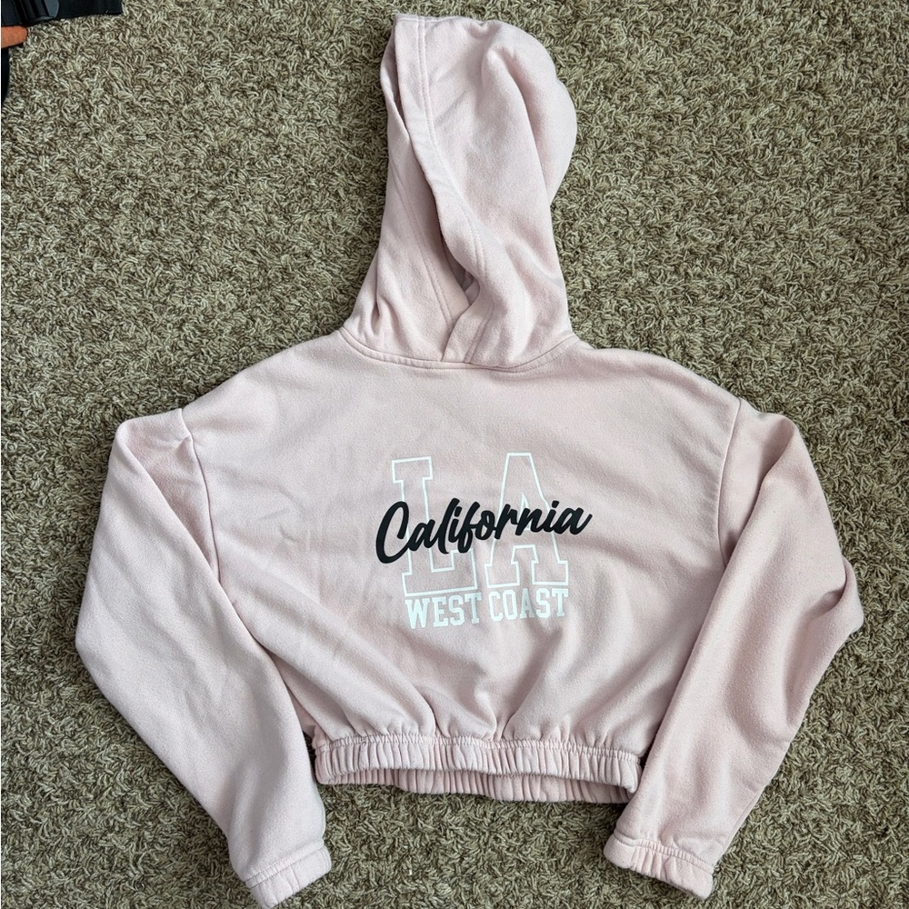 pink California cropped hoodie